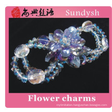 Latest Design Sparkling Crystal Big Open Flower Zircon Bracelets